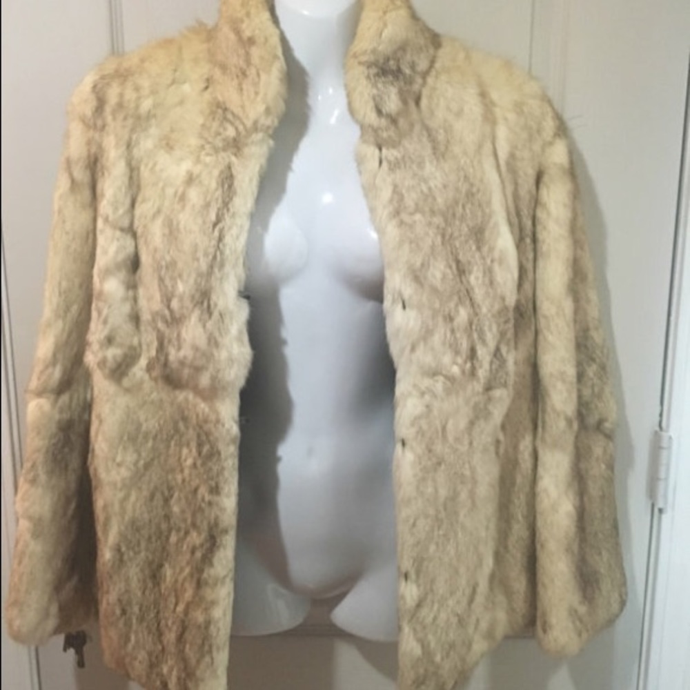 BEAUTIFUL FULL Brown Rabbit Fur Jacket Coat